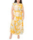 Фото #5 товара Платье макси с рукавами Vince Camuto Plus Size Printed Flutter-Sleeve Tiered