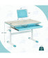 Фото #9 товара Height-Adjustable Kids Desk Children Study Table with Tilt Desktop & Book Stand