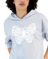 Juniors' Long-Sleeve Hooded Butterfly Sweatshirt