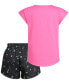 Фото #6 товара Toddler & Little Girls Heart T-Shirt & Printed Shorts, 2 Piece Set