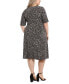 Фото #2 товара Plus Size Printed Keyhole-Cutout Midi Dress