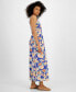 Petite's Floral-Print Twist-Detail Maxi Dress