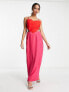 Фото #4 товара Never Fully Dressed heart cut-out maxi dress in red and pink
