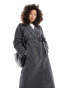 Фото #4 товара Vero Moda longline belted trench coat in asphalt grey