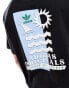 adidas Originals waves back print t-shirt in black