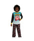 Boys Youth Sleepwear Set: Long-Sleeve Tee Shirt, Sleep Shorts, and Sleep Pants