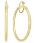 18K Gold over Sterling Silver Earrings, Laser and Diamond-Cut Extra Large Hoop Earrings (Also in Platinum Over Sterling Silver)