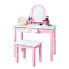 Фото #11 товара Детский гримо-столик Pinolino Jasmin, с зеркалом, 1 ящиком, 1 полкой, 1 столиком, в комплекте с табуретом, розовый и белый.