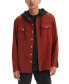 ფოტო #1 პროდუქტის Men's Relaxed Fit Hooded Long Sleeve Button-Front Overshirt