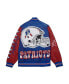 Men's White Distressed New England Patriots Team Burst Warm-Up Full-Zip Jacket