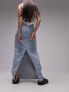 Фото #2 товара Topshop denim comfort stretch maxi skirt in bleach