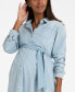 Women's Cotton Chambray Belted Maternity Tunic