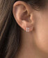 ფოტო #2 პროდუქტის Cubic Zirconia Cuff Hoop Earrings in Sterling Silver