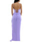 Juniors' Asymmetric-Ruffle Lace-Up-Back Gown