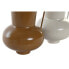 Vase DKD Home Decor 13 x 12.5 x 17 cm Beige Metal Orange Mustard (2 Units)