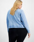 ფოტო #2 პროდუქტის Plus Size Jewel-Neck Button-Front Jacket