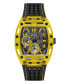 ფოტო #1 პროდუქტის Men's Yellow Black Silicone Strap Watch 44mm
