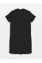 LCWAIKIKI Classic Gömlek Yaka Düz Kısa Kollu Müslin Kadın Elbise Elbise