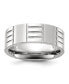 Stainless Steel Polished and Grooved Band Ring