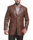 Фото #1 товара Men Peaked Lapel Two-Button Leather Blazer