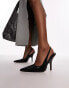 Topshop Emma heeled sling back court shoe in black