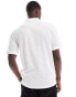 Jack & Jones Premium textured zip through polo in white