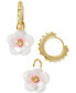 14k Gold-Plated Removable Flower Charm Hoop Earrings
