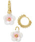 ფოტო #3 პროდუქტის 14k Gold-Plated Removable Flower Charm Hoop Earrings