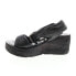 Фото #5 товара A.S.98 Nolie 528078-201 Womens Black Leather Sandals Wedges Shoes