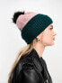 Фото #7 товара Columbia Winter Blur pom pom beanie in navy and pink