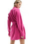 & Other Stories knitted belted mini dress in pink