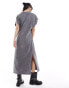 Фото #4 товара Noisy May maxi t-shirt dress in washed grey