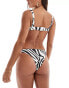 Murci exclusive bikini bottoms co-ord in zebra print Черно-белый, 38 - фото #3