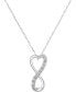 ფოტო #1 პროდუქტის Diamond Infinity Heart 18" Pendant Necklace in Sterling Silver (1/10 ct. t.w.)