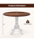 Фото #2 товара 4-Person Dining Table Wooden Kitchen Table with Solid Rubber Wood Frame for Kitchen