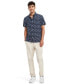 Men's Slim-Fit Short Sleeve Button-Front Palm Print Shirt