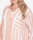 Фото #4 товара Plus Size Woven Linen-Blend Shirt Dress