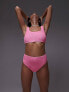 Topshop mix and match crinkle tank bikini top in pink PINK CRINKLE, 34 - фото #3