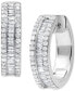 ფოტო #1 პროდუქტის Diamond Baguette & Round Hoop Earrings (1/2 ct. t.w.) in 14k White Gold, 0.5"