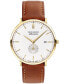 ფოტო #1 პროდუქტის Men's Heritage Silhouette Swiss Quartz Cognac Genuine Leather Strap Watch 40mm