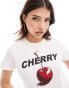 Фото #3 товара ASOS DESIGN baby tee with cherry graphic in white