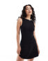 ASOS DESIGN slash neck open back micro skort dress in black Черный, L - EU 44-46 - фото #1