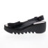 Фото #3 товара Fly London Bind BIND303FLY-000 Womens Black Leather Wedges Sandals Shoes 39