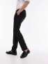 Topman skinny textured suit trousers in black