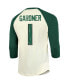 Men's Threads Ahmad Sauce Gardner Cream, Green New York Jets Player Name and Number Raglan 3/4-Sleeve T-shirt