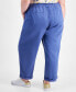 Фото #2 товара Plus Size High-Rise Cuffed Twill Pants