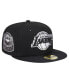 Фото #1 товара Men's Black Los Angeles Lakers Active Satin Visor 59fifty Fitted Hat