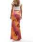 Фото #3 товара ASOS DESIGN stretch satin maxi skirt with ombre floral print