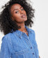 ფოტო #3 პროდუქტის Women's Denim Long-Sleeve Utility Romper, Created for Macy's