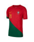 Фото #2 товара Men's Diogo Jota Red Portugal National Team 2022/23 Home Vapor Match Authentic Player Jersey